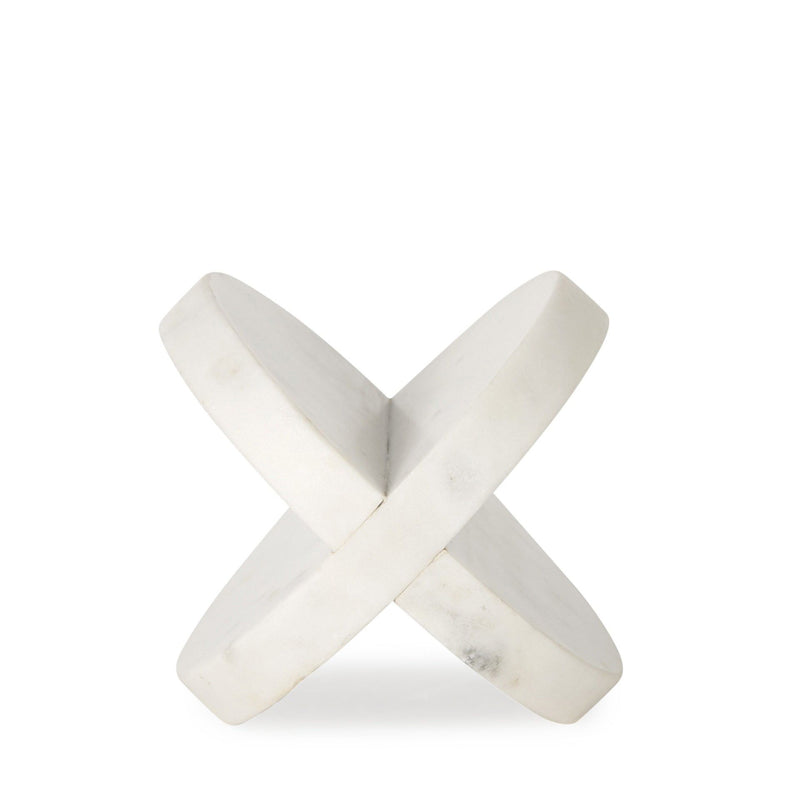 Petite Marble Circular Sculpture - White