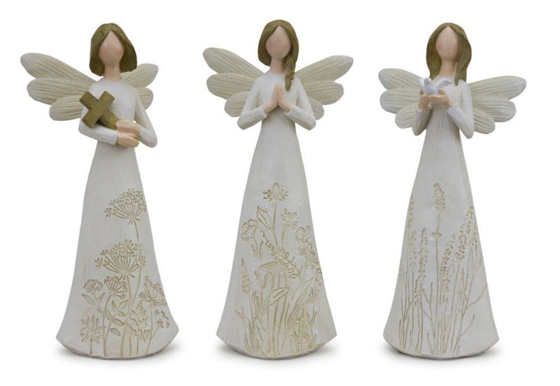 Poly Figurine Tabletop Sculpture (Set of 3) - White