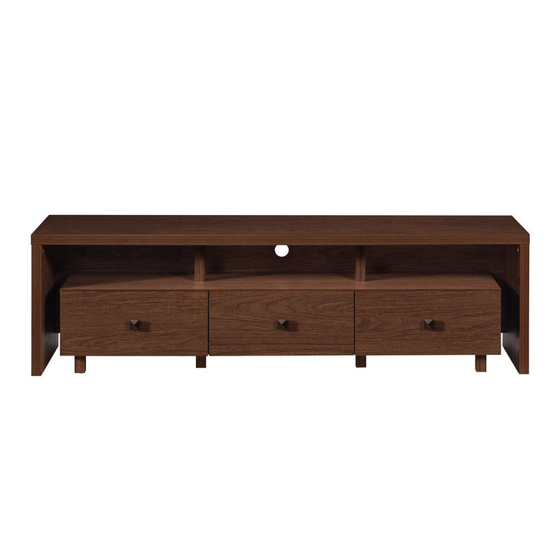 Wood Enclosed Open Storage TV Stand - Brown