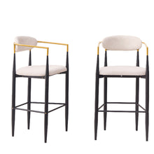 Load image into Gallery viewer, Upholstered Bar Stool With Ergonomic Design (Set of 2)
