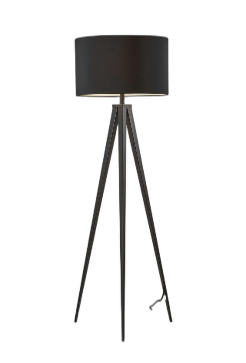 62" Tripod Floor Lamp With Black Drum Shade - Black