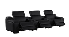 Load image into Gallery viewer, 129" Italian Leather Reclining USB Sofa - Black
