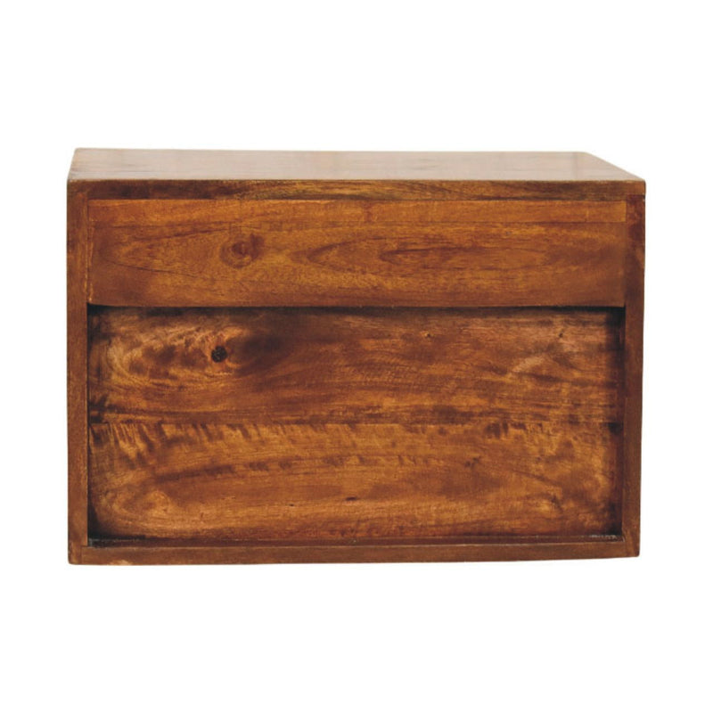 Solid Wood Two Drawer Floating Nightstand (731540) - Brown