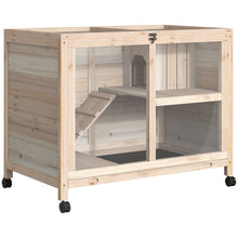 Load image into Gallery viewer, Pawhut - Indoor Rabbit Hutch With Wheels, Desk And Side Table Sized, Wood Rabbit Cage, Waterproof Small Rabbit Cage - Natural
