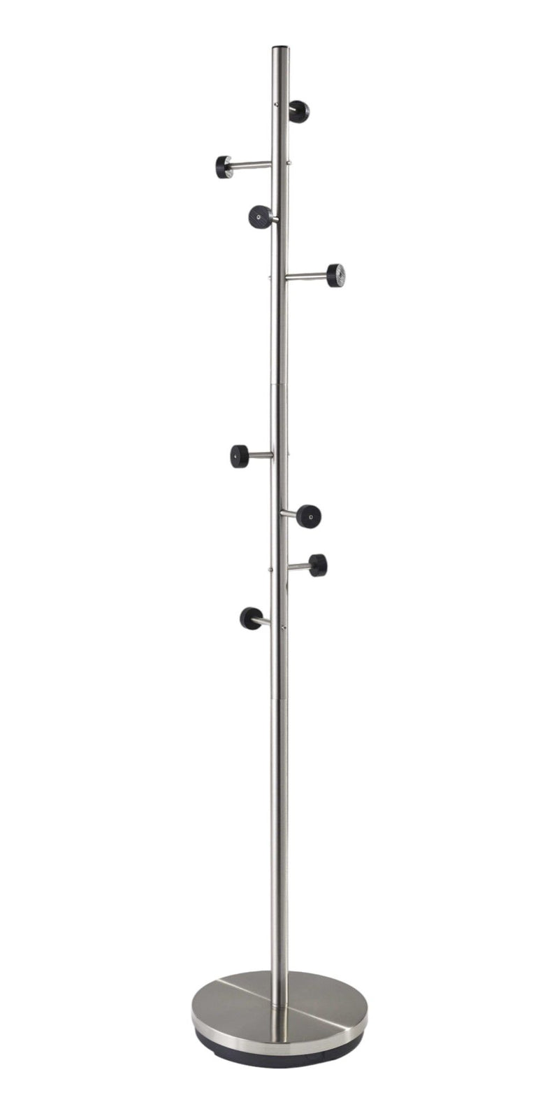 68" Brushed Steel Coat Rack - Silver