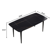 Load image into Gallery viewer, 70.87" Modern Artificial Stone Curved Metal Leg Dining Table, Can Accommodate 6-8 People
