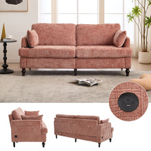 Load image into Gallery viewer, Chenille 2 Seater Sofa With LED Light, USB Charging Port, And Storage Bag

