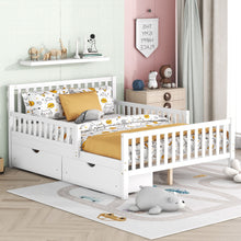 Load image into Gallery viewer, Platform Bed With Guardrails On Both Sides And 2 Storage Drawers
