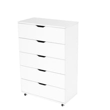 Load image into Gallery viewer, Modern 5 Drawer Dresser With Wheels
