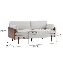 Load image into Gallery viewer, Mid Century Moderne Sofa With Wood Sides
