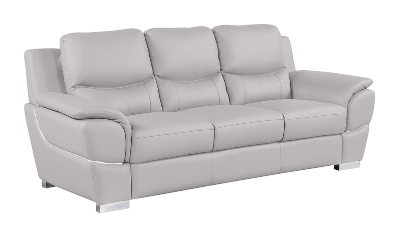 Top Grain Leather Solid Wood Sofa (720443) - Light Gray