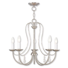 Load image into Gallery viewer, 20'' Five Light Dimmable Chandelier With Shades - Nickel
