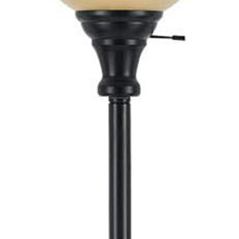 71" Torchiere Floor Lamp With Beige Frosted Glass Dome Shade - Bronze