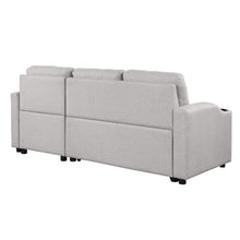 Load image into Gallery viewer, 80.3&quot; Orisfur. Pull Out Sofa Bed Modern Padded Upholstered Sofa Bed , Linen Fabric 3 Seater Couch with Storage Chaise and Cup Holder , Small Couch for Small Spaces
