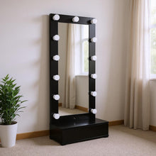 Load image into Gallery viewer, 74" Lighted Freestanding Framed Full Length Mirror - Black
