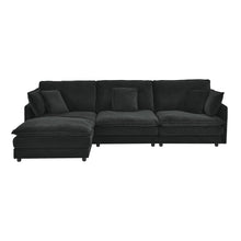 Load image into Gallery viewer, L-Shaped Sectional Sofa With Ottoman, Convertible 4 Seater Couch
