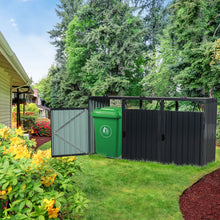 Load image into Gallery viewer, Garbage Bin Shed Stores 2 Trash Cans Metal Outdoor Bin Shed For Garbage Storage, Stainless Galvanized Steel, Bin Shed For Garden Yard Lawn

