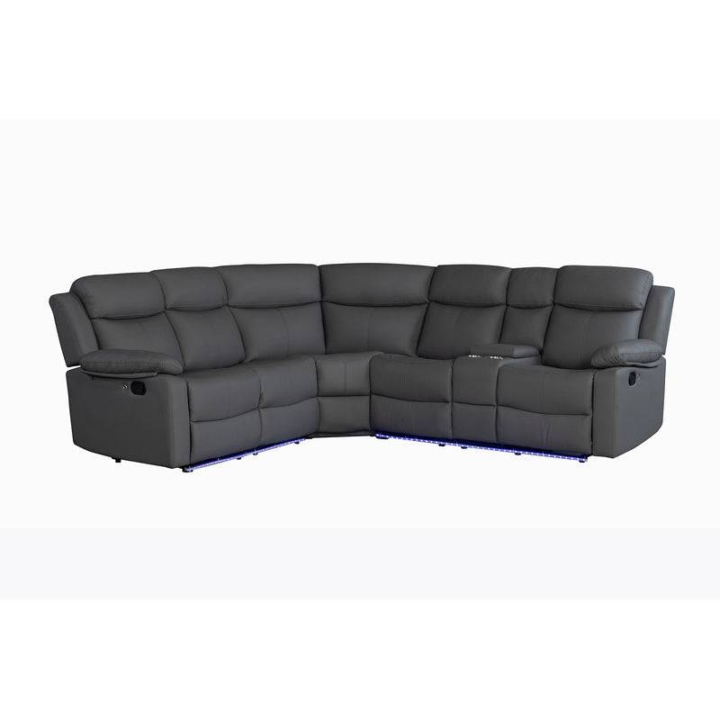 Blanche - Sectional Sofa With LED Lighting And Integrated Speaker - Gray
