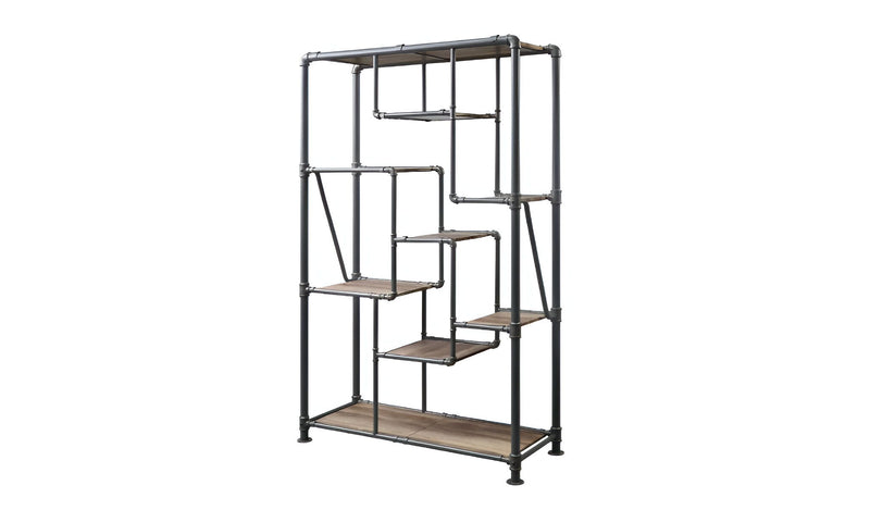 And Eight Tier Bookcase - Gray / Brown