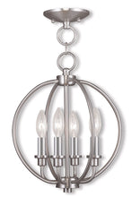 Load image into Gallery viewer, 15" Four Light Dimmable Chandelier With Shades - Nickel
