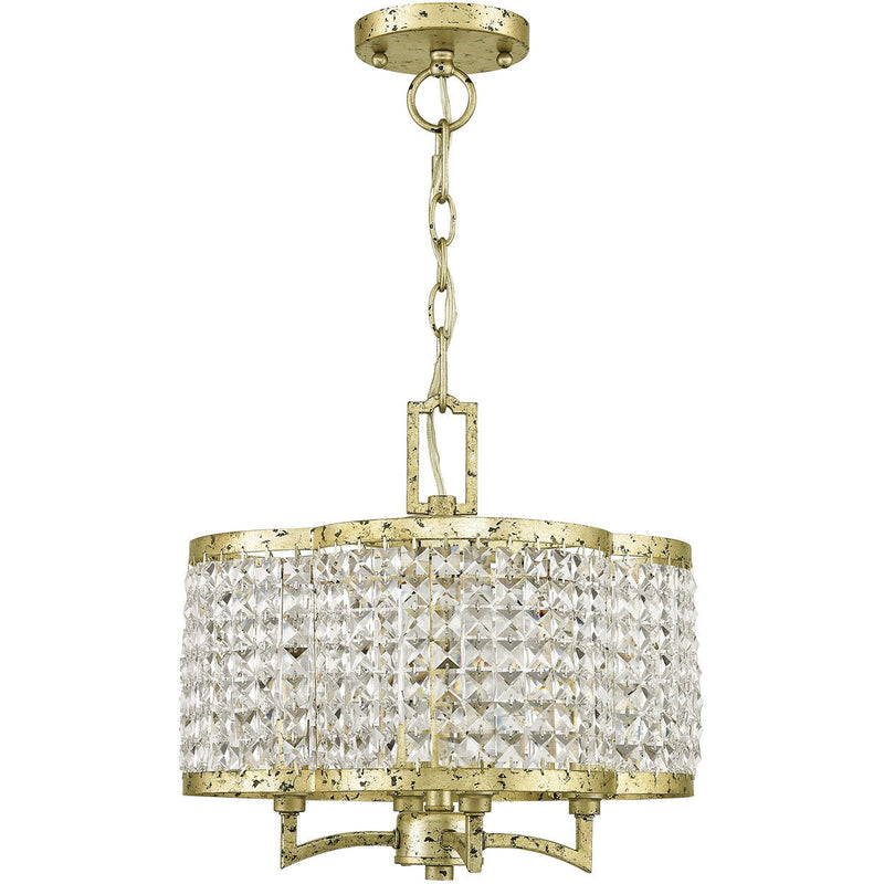 14" Four Light Dimmable Chandelier With Shades - Gold