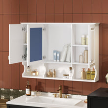 Load image into Gallery viewer, Modern Wall Mounted Mirror Medicine Cabinet With Open Shelves, Adjustable Interior, Storage Over Toilet
