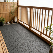 Load image into Gallery viewer, Stone Texture Patio Deck Tiles, Diy Interlocking Floor Tiles (Set of 44) - Dark Gray
