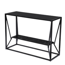 Load image into Gallery viewer, 42" Glass Frame Console Table With Shelves - Black
