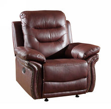 Load image into Gallery viewer, Leather Match Recliner - Burgundy
