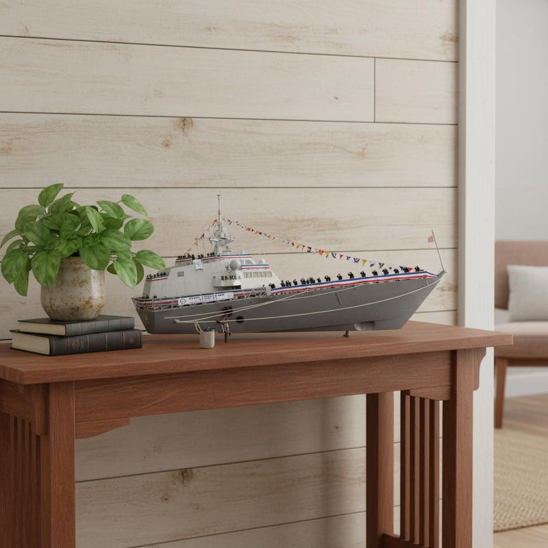 Hand Painted Model Boat (624316) - Gray