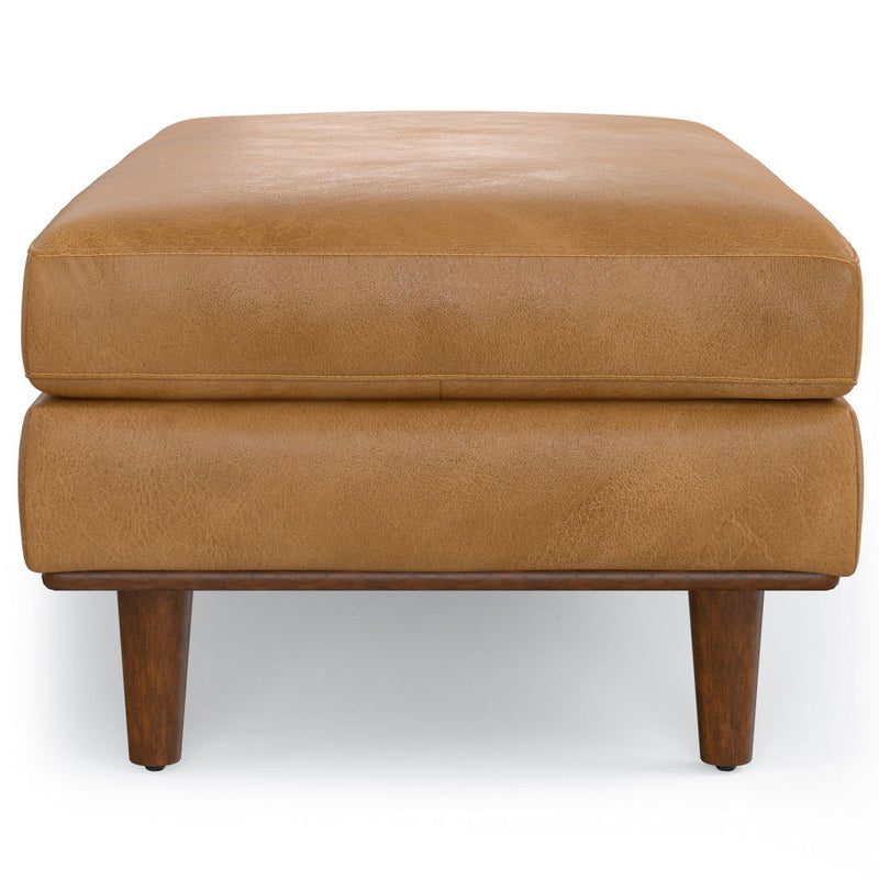 49" Sienna Leather Cocktail Ottoman - Brown