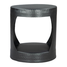 Load image into Gallery viewer, 20" Iron Round Floor Shelf End Table - Black
