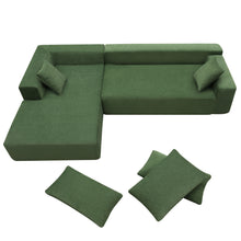 Load image into Gallery viewer, [VIDEO provided] [New] 109*68&quot; Modular Sectional Living Room Sofa Set, Modern Minimalist Style Couch, Upholstered Sleeper Sofa for Living Room, Bedroom, Salon, 2 PC Free Combination, L-Shape, Green
