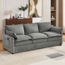 Load image into Gallery viewer, Modern 3 Seater Sofa With Side Storage Pockets For Living Room
