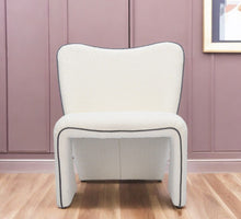 Load image into Gallery viewer, 29" Modern Faux Shearling And Upholstered Side Chair - Ivory
