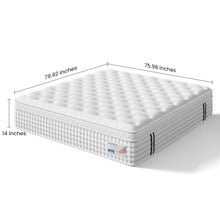 Load image into Gallery viewer, 14" Hybrid Mattress, Memory Foam &amp; Pocket Spring Bed, Medium Firm Comfort, Spine Support, Quiet &amp; Breathable - White - King
