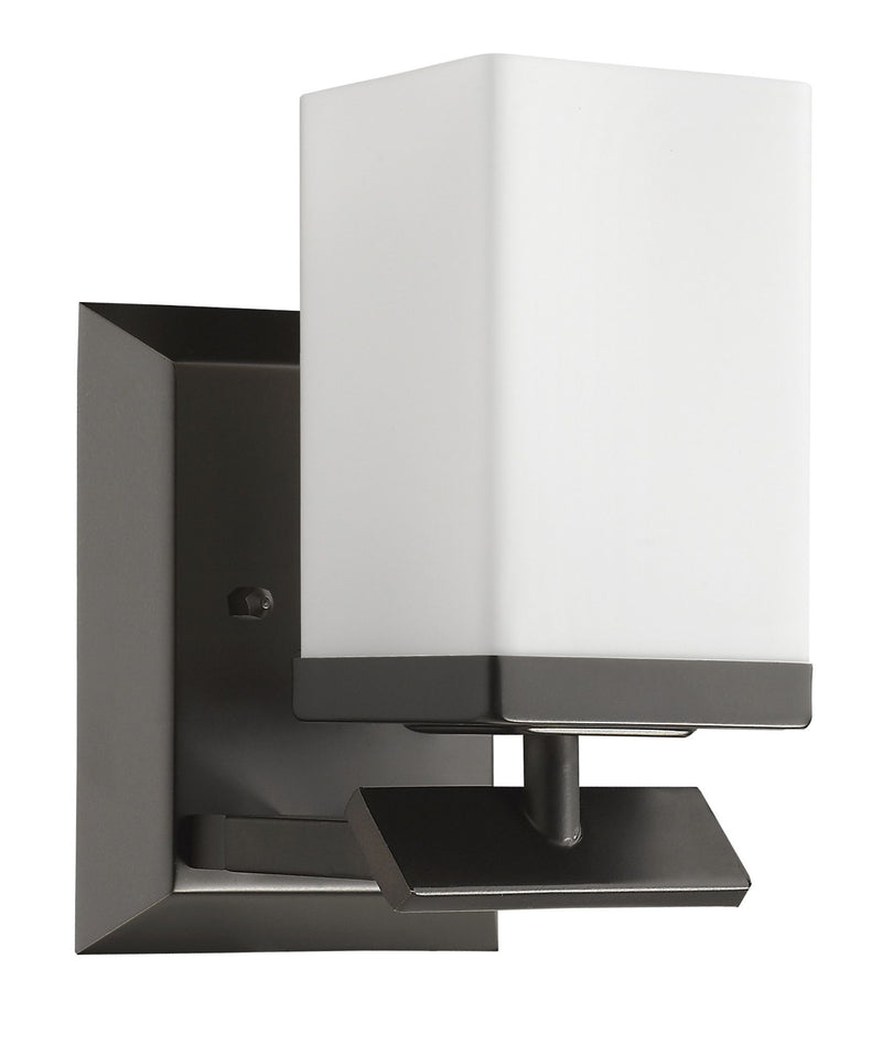 Frosted Glass Wall Sconce - Oil-Rubbed Bronze