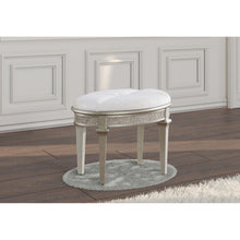 Load image into Gallery viewer, Colwood - Upholstered Oval Vanity Stool With Glitter Trim Seat - Silver Gray
