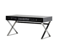 Load image into Gallery viewer, Stainless Steel Coffee Table With Three Drawers - Black And Silver
