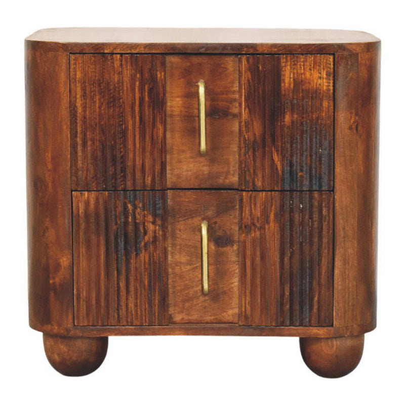 21'' Solid Wood Two Drawer Nightstand - Brown