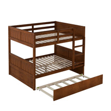 Load image into Gallery viewer, Full Over Full Bunk Bed with Twin Size Trundle, Walnut (old sku: LP000250AAL)
