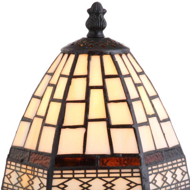 Mosaic Tile Novelty Tiffany Lamp With Empire Shade - Brown / Ivory / Cream