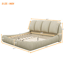 Load image into Gallery viewer, Queen Size Luxury Upholstered Bed With Thick Headboard, Vevet Queen Bed with Oversized Padded Backrest, Cinerous(Expect Arrive date 2024/4/7)
