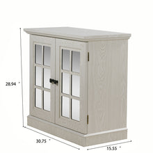 Load image into Gallery viewer, Sideboard Cabinet With Mirrored Doors, Adjustable Shelf, Metal Handles
