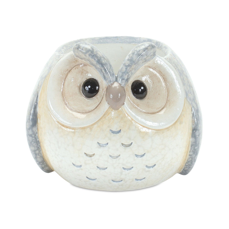 Owl Figurine (Set of 3) - Blue / Gray