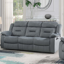 Load image into Gallery viewer, Modern Recliner Sofa With Pillow Arms, Plush Backrest, Horizontal Tufting, USB Charging Port
