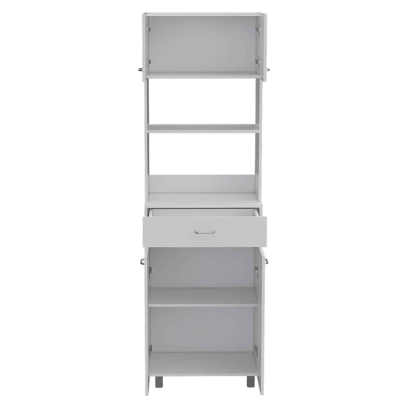 79" Pantry Cabinet With Three Shelves - White