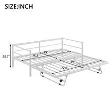 Load image into Gallery viewer, Industrial Metal Daybed With Adjustable Pop Up Trundle And LED Strip
