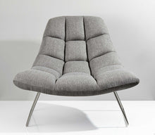 Load image into Gallery viewer, Linen Tufted Butterfly Chair - Gray And Silver
