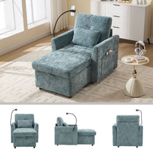 Load image into Gallery viewer, Multifunctional Chenille Recliner Sofa With Storage And Phone Bracket
